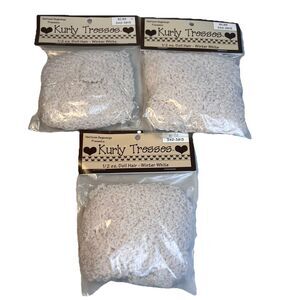 Doll Hair Winter White Heirloom Beginnings Kurly Tresses Craft 1/2 OZ Lot of 3
